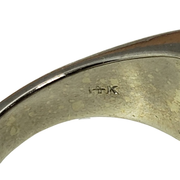 Vintage 14 Karat White Gold Star Sapphire and Diamond Ring Size 9 #12843 - Picture 6 of 8